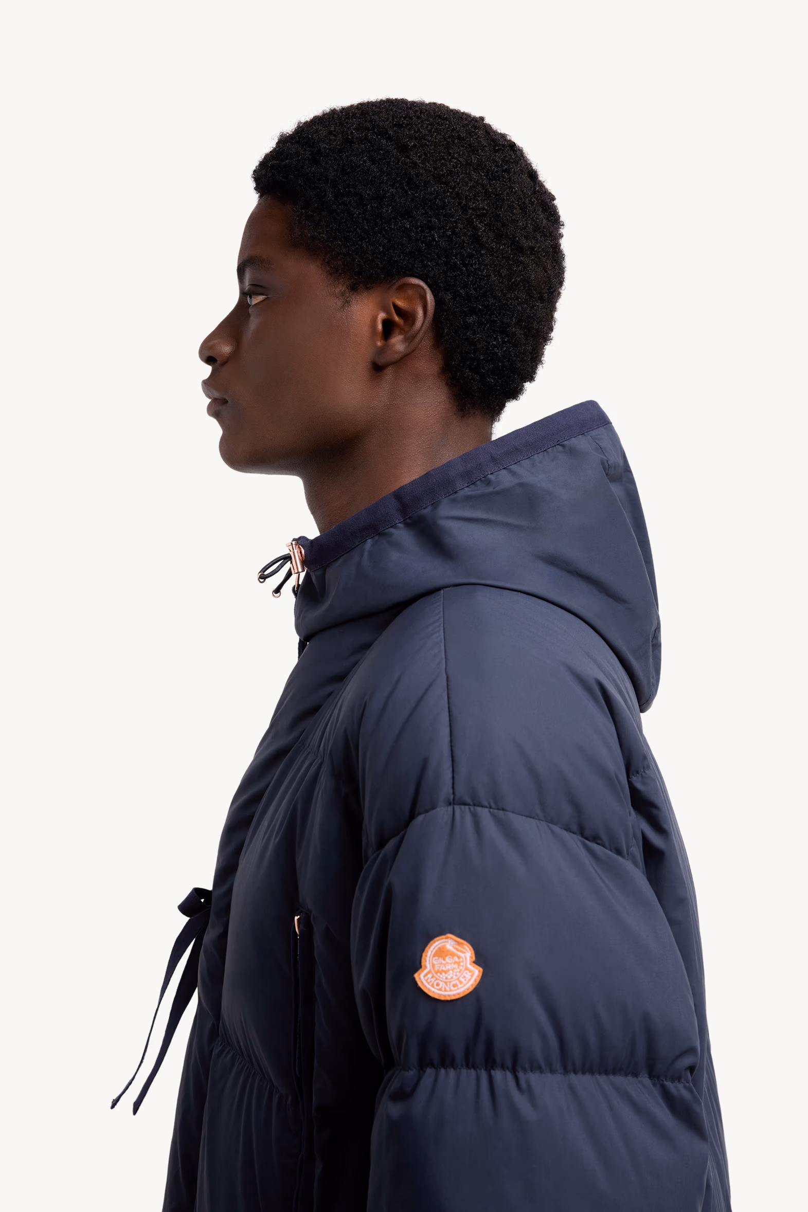 Moncler x Gilga Farm Designed by Donald Glover Tangelo Short Down Jacket Men Navy Blue Moncler 4